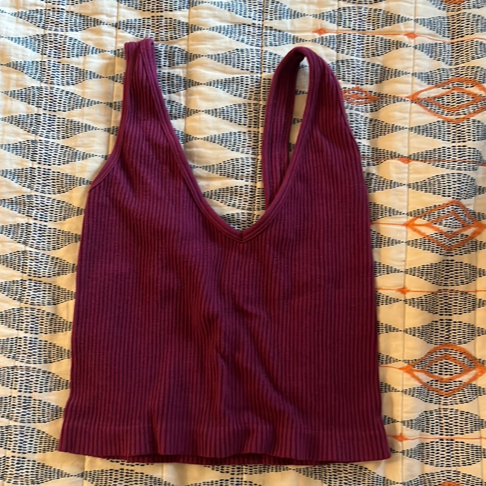 Free people purple cropped tank top